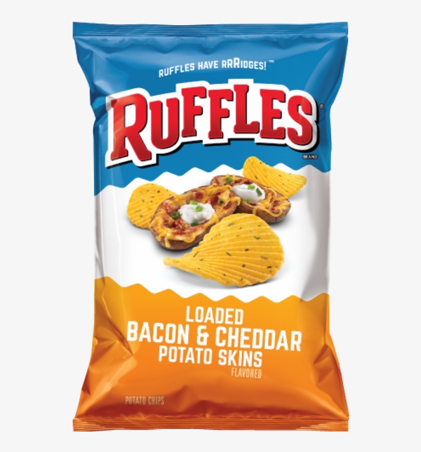 Ruffles Loaded Bacon & Cheddar Potato Skins Flavored - Totopo, transparent png