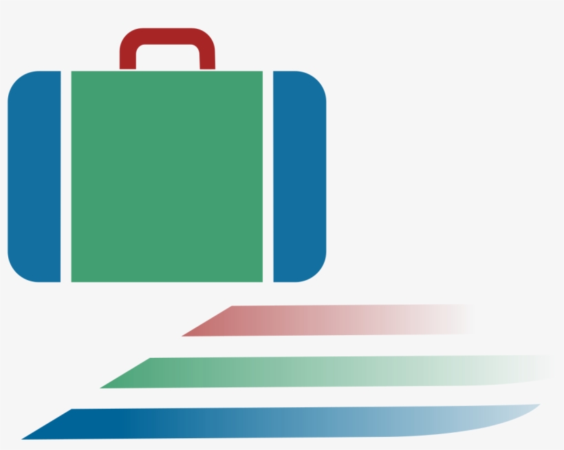 Suitcase Icon Blue Green Red Dynamic V14 - Briefcase, transparent png