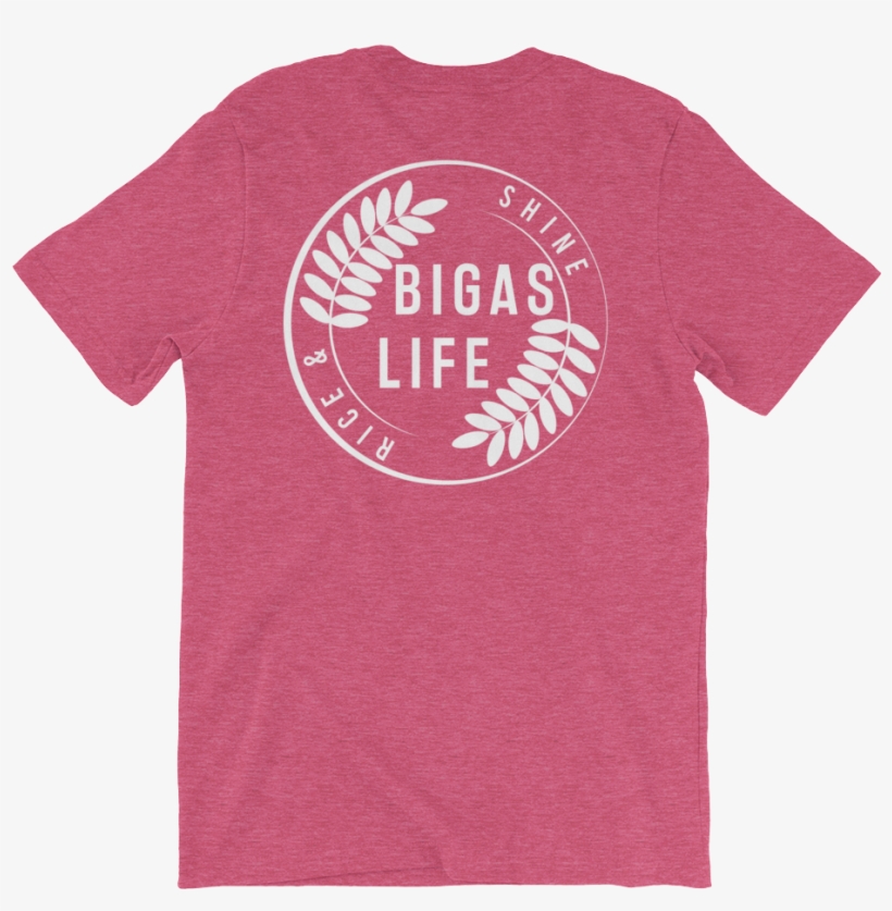 Rice & Shine™ Short Sleeve Unisex Heather Raspberry - Shirt, transparent png