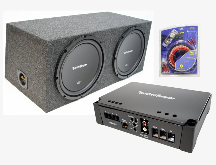 Rockford Fosgate Dual 12" Powered Loaded Rearfire Sub Dual 12 Sub Box
