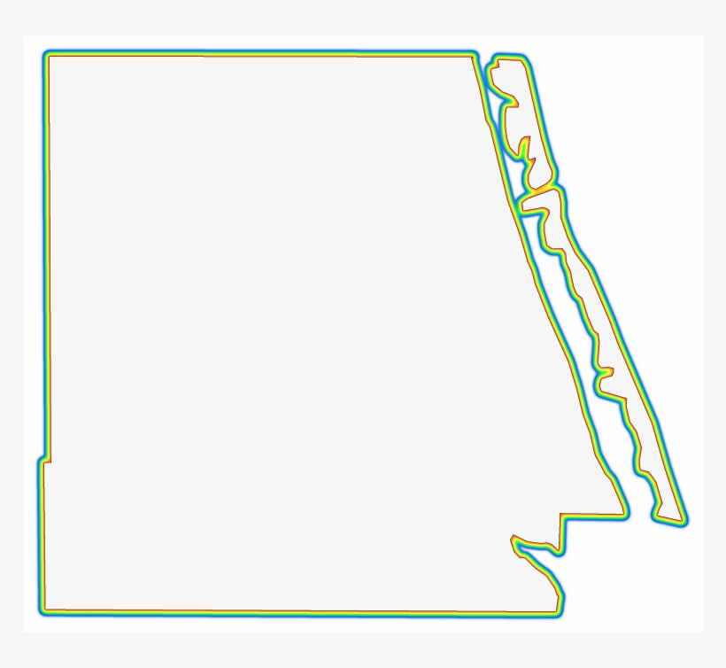 A Rainbow Outline Around A Map Of St, transparent png