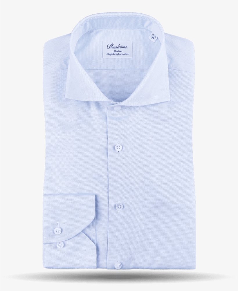 Stenströms Light Blue Micro Honeycomb Slimline Shirt, transparent png