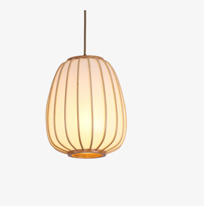 Bamboo Wicker Rattan Wave Shade Pendant Light Fixture - Paper Lantern, transparent png