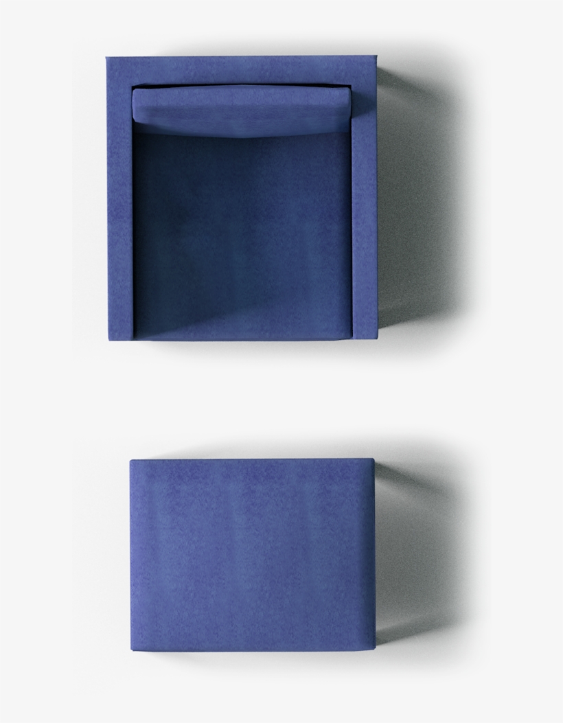 Karlstad Footstool And Armchair Top - Blue Sofa Top View Png, transparent png