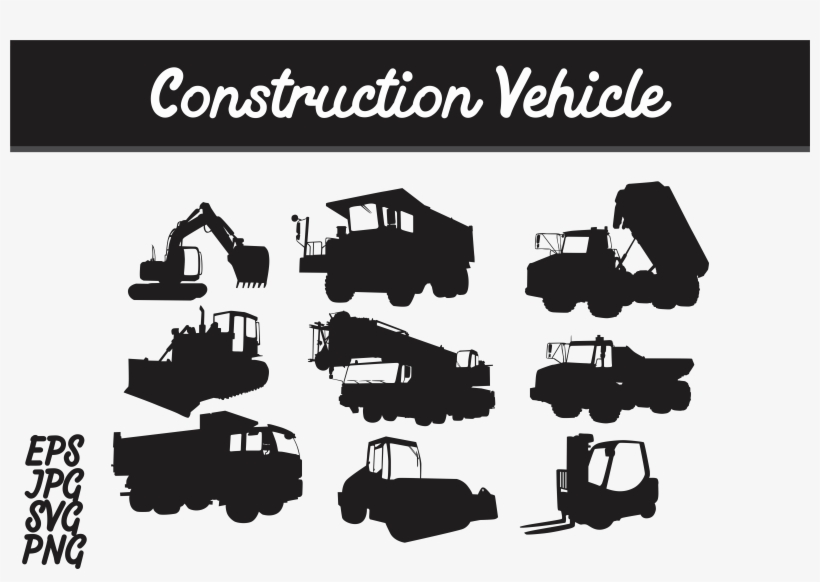 Construction Vehicle Silhouette Svg Vector Image Graphic - Batik Mega Mendung Vector Png, transparent png