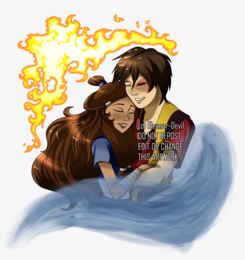 Fire And Water By Eleanor-devil - Zutara Fire And Water, transparent png