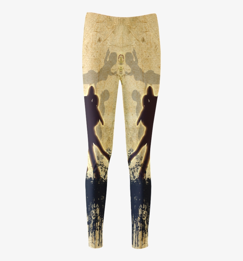 Dancing Couple On Vintage Background Cassandra Women's - Leggings, transparent png