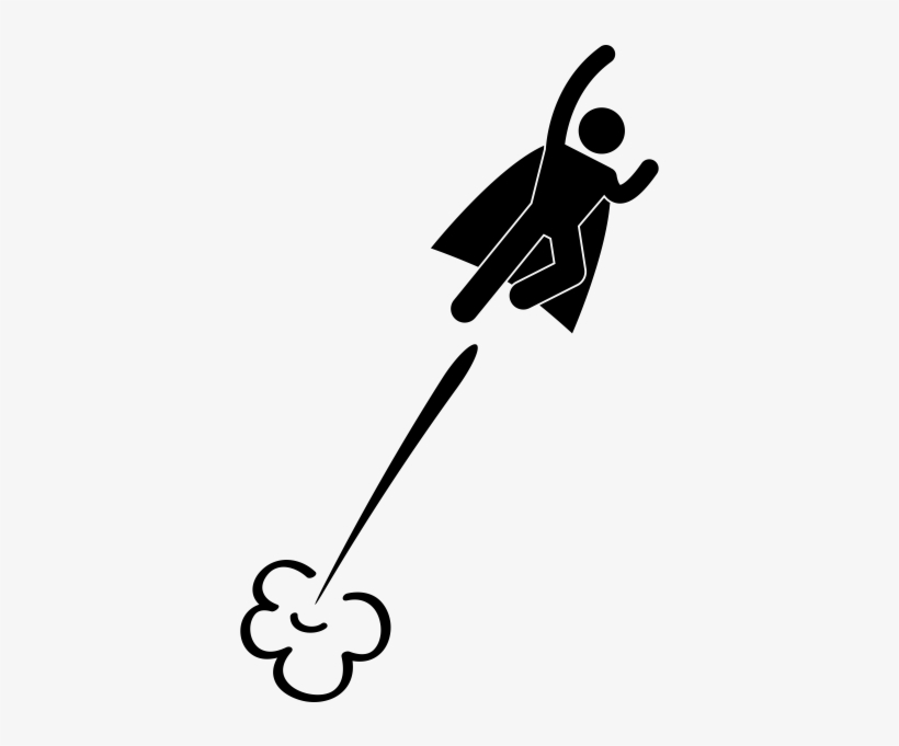 Superhero Flying Rubber Stamp - Superhero Stick Figure, transparent png