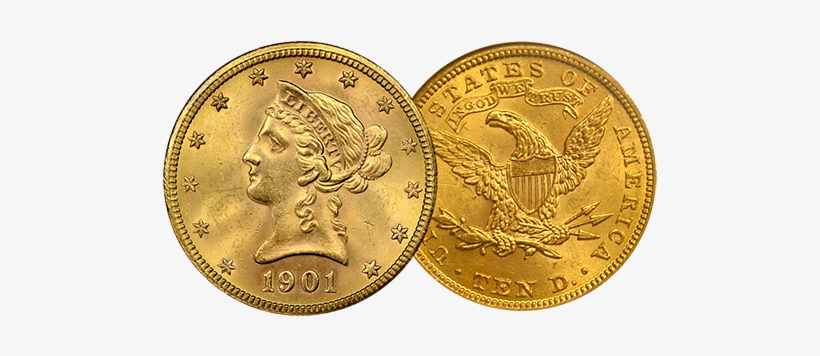 $10 Liberty Gold Coin Ngc/pcgs Ms-62 - Gold, transparent png