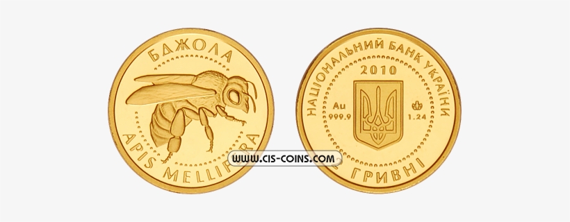 Ukraine 2010 2 Hryvnia's Bee Apis Mellifera Sunc Gold - Coin, transparent png