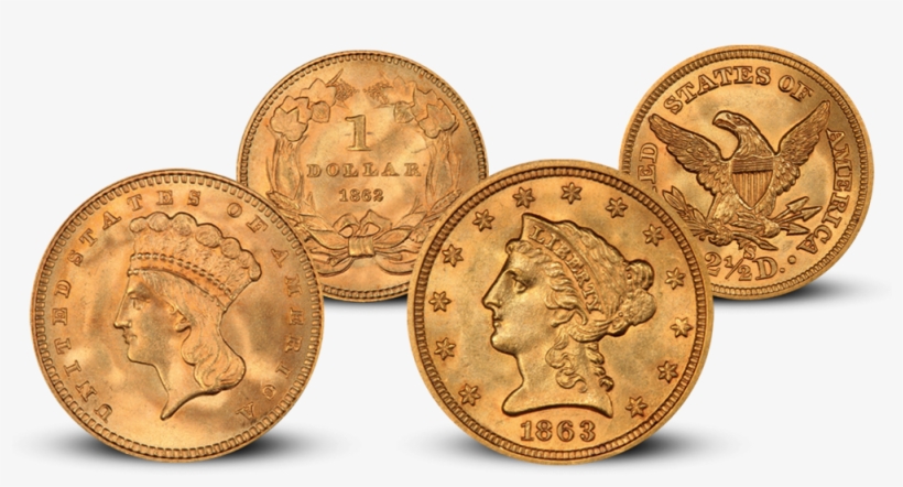 The American Civil War Gold Coin Set - American Civil War Coins, transparent png