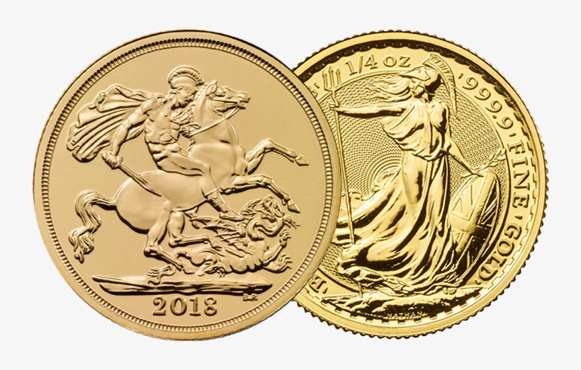 2018 Uk Full Sovereign & Britannia 1/4oz Gold Coin - Sovereign, transparent png