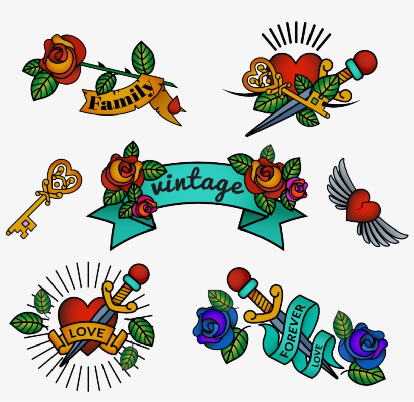 Gothic Clipart Vintage Coffee - Vector Vintage Tattoos Png, transparent png