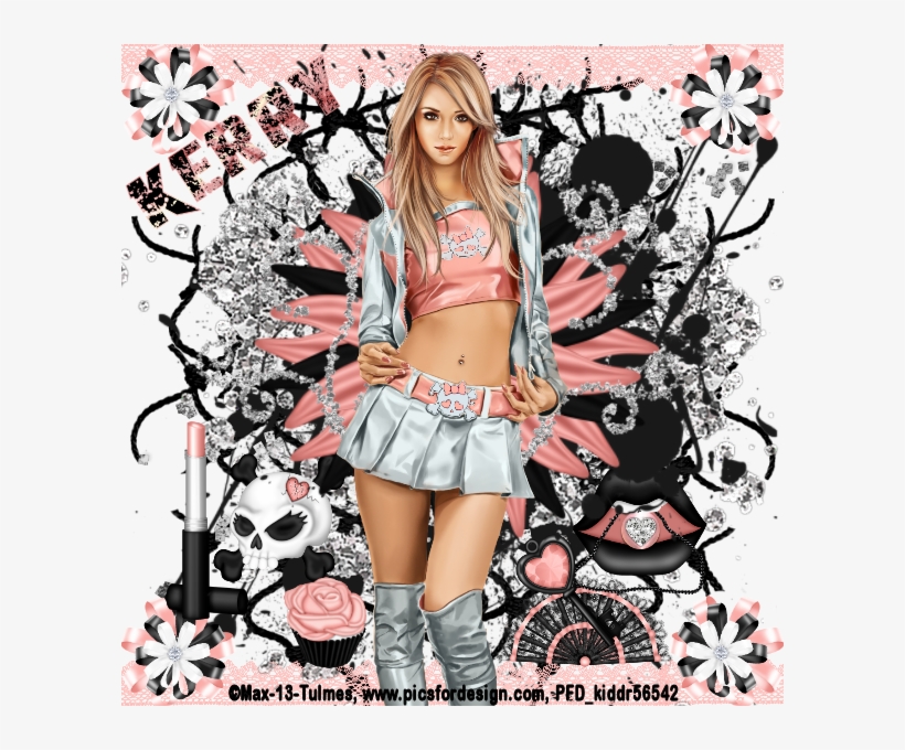 Gothic Beauty Tutorial Cluster Frame - Girl, transparent png
