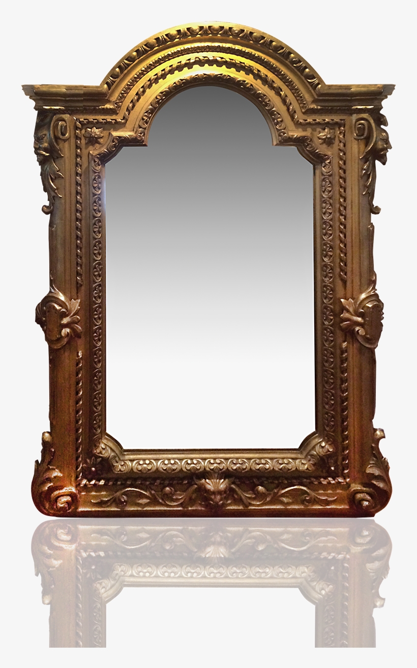 Gothic Revival Carved And Golden Gilded Mirror C - Gothic Revival Architecture, transparent png