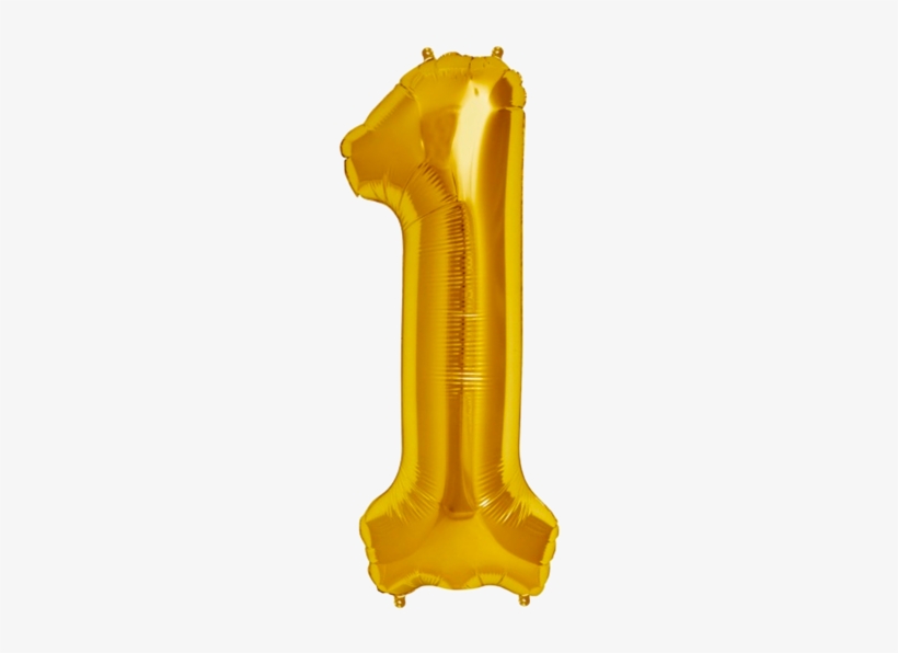 Number One 1 Jumbo Gold Foil Balloon - Gold Number Balloons 19, transparent png