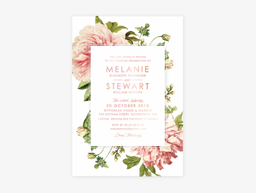 Blush Bouquet Invitation Rose Gold Foil - Stamperia Motiv-strohseide Beauty, transparent png