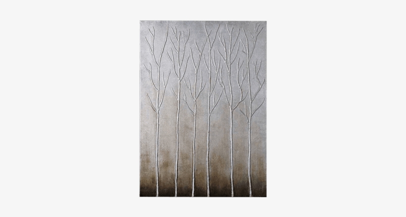 Picture- Sterling Trees 36x50 - Silver Trees Modern Wall Art | Metallic Bronze Oil, transparent png