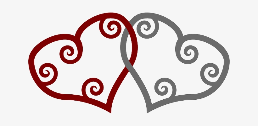 Red, Two, Cartoon, Heart, Symbols, Love, Border, Silver - Easy Maori Designs And Patterns, transparent png