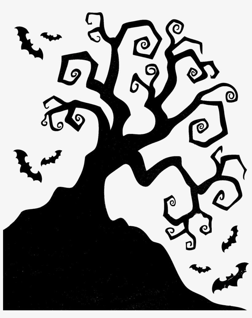 Silhouettes Di Halloween - Halloween Tree Silhouette, transparent png