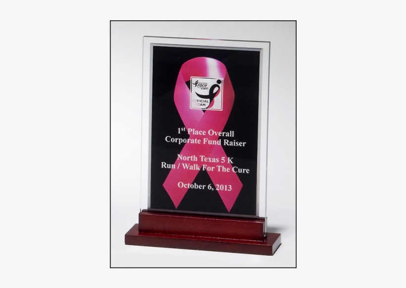 A6945 Breast Cancer Awareness Acrylic - Custom Breast Cancer Awareness Acrylic Award (4 7/8"x6, transparent png