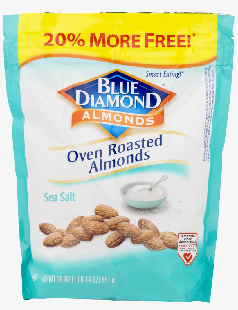 Blue Diamond Almonds, Oven Roasted, Sea Salt - 14 Oz, transparent png