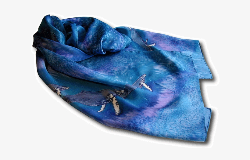 Cetacian - Blue Silk Scarf Png, transparent png