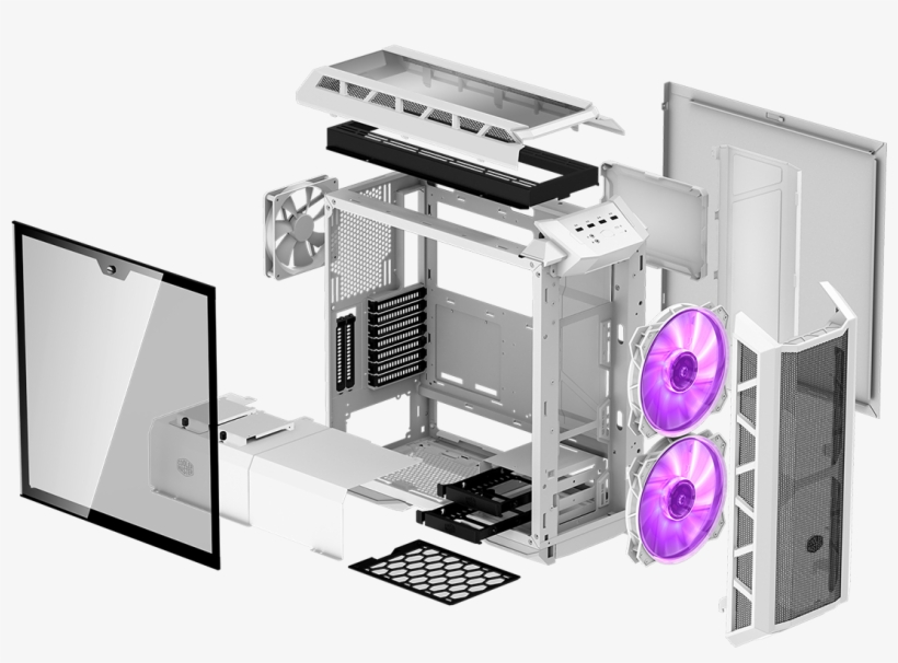 Builder Focused - Cooler Master H500p Mesh White, transparent png