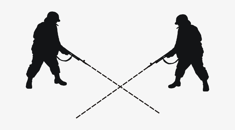 War, Cross, Silhouette, Fire, Weapons, Arms, Army, - Crossfire Clipart, transparent png