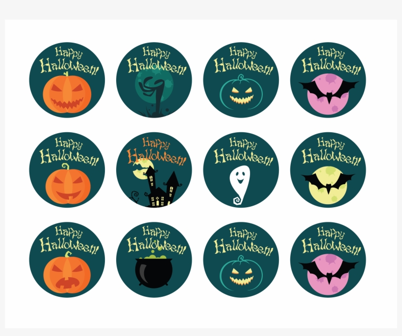 Happy Halloween Cupcake Toppers - Ranunculus Colors, transparent png