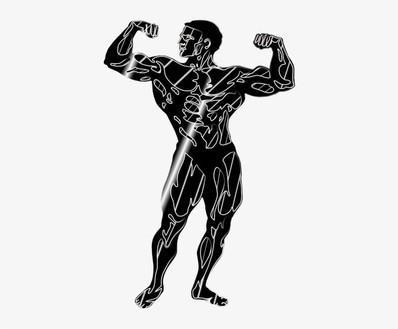 Clipart Library Download Body Builder Clipart - Black Body Builder Cartoon, transparent png