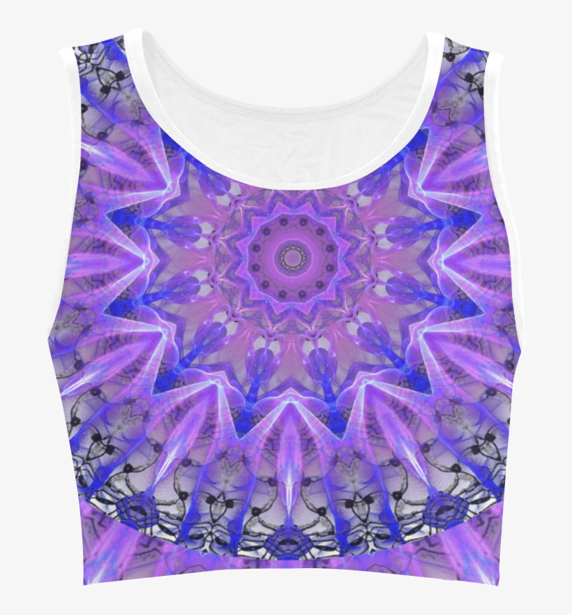 Abstract Plum Ice Crystal Palace Lattice Lace Women's - Crop Top, transparent png