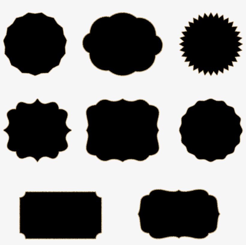 Frames Black And Gold Glitter Border Digital - Amscan Bright Pink Paper Cups 20 Pack, transparent png