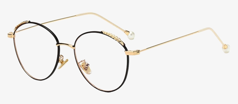 Pearl Glasses Female Network Red Models Literary Retro - Glasses, transparent png