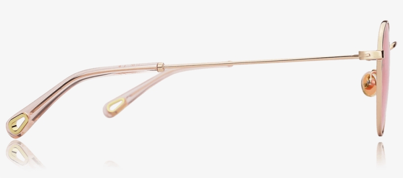 Round Sunglasses With Pink Lenses And Rose Gold Frame - Brass, transparent png