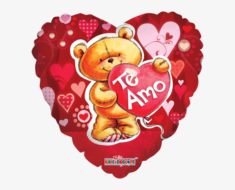 Oso Con Adornos Te Amo Jumbo - 18" Be My Valentine Bear Balloon - Mylar Balloons Foil, transparent png