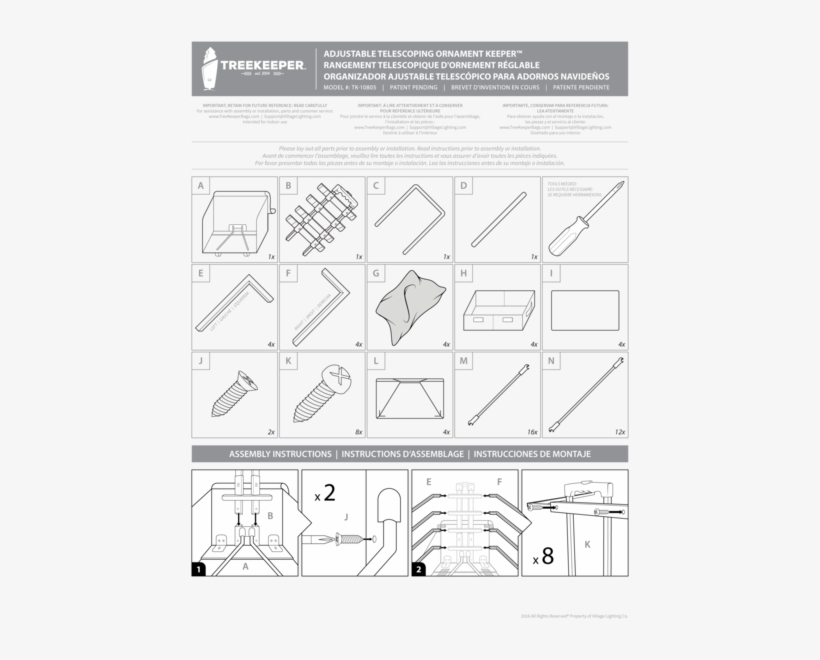 2016 Telescoping Ornamentkeeper™ - Diagram, transparent png