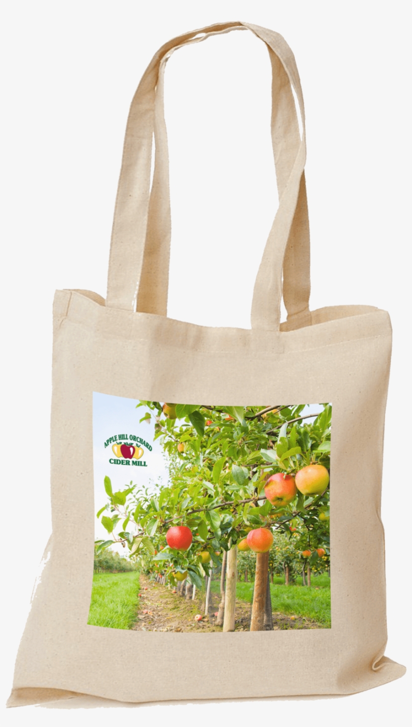 Natural Photo Cotton Printed Tote Bags 5oz - Apple Orchard, transparent png