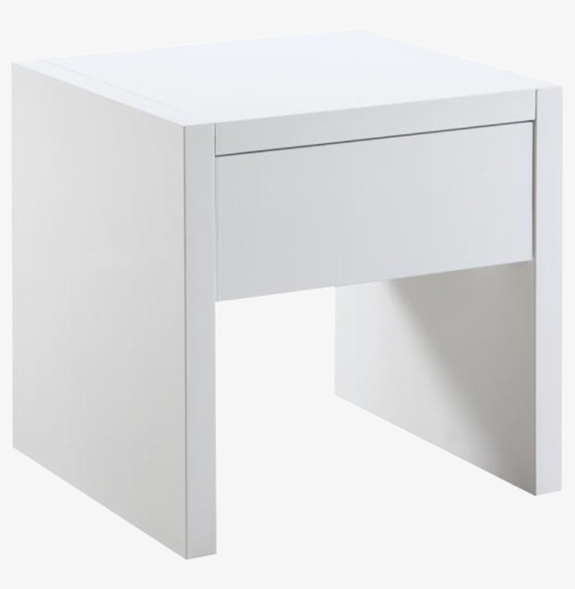 Glossy White End Table - Coffee Table, transparent png