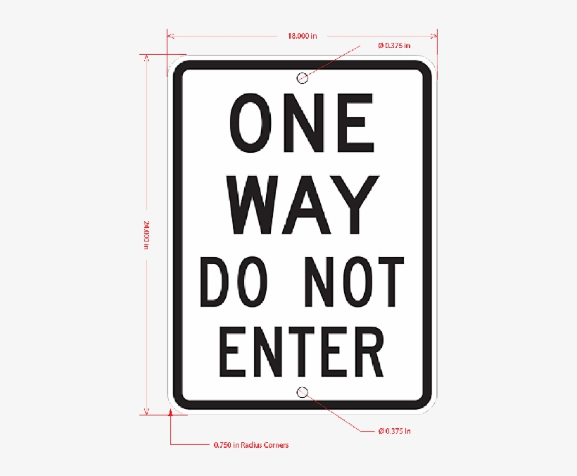 One Way Do Not Enter Aluminum Reflective Sign, 24 Inch - One Way Sign, transparent png