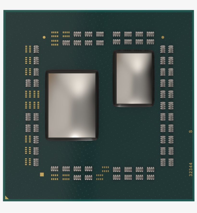 A Render Of The Amd Ryzen 3000 Series Processor Without - 3rd Gen Ryzen Demo Die, transparent png
