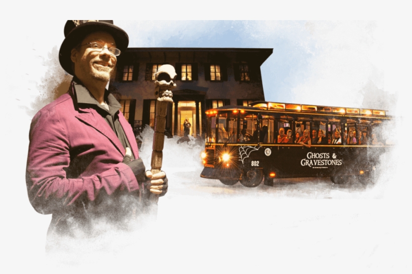 Savannah Ghost Tour Trolley And Cast Member - Snow, transparent png