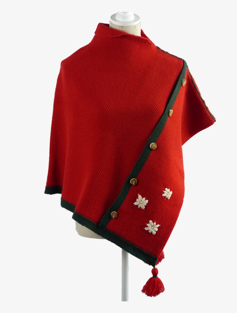 Poncho Helena By Helena Auernhammer Mantelet Red - Woolen, transparent png