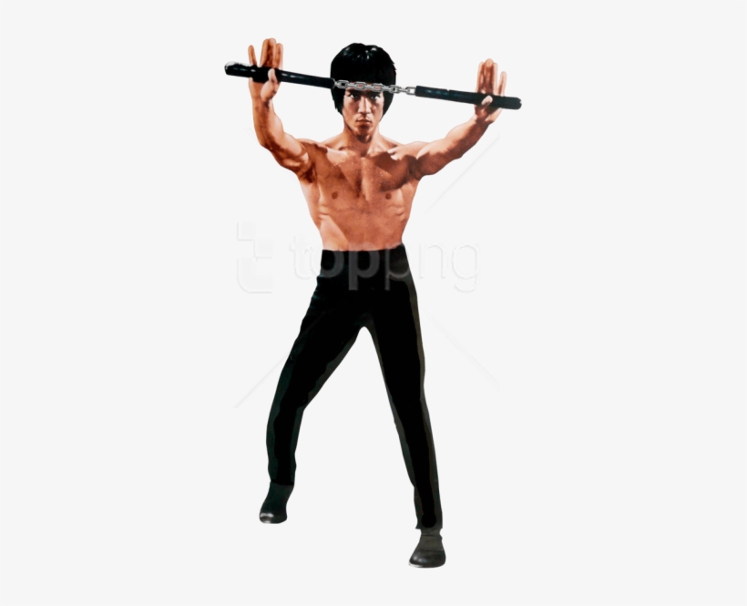 Free Png Bruce Lee Png - Bruce Lee Nunchucks Poster, transparent png