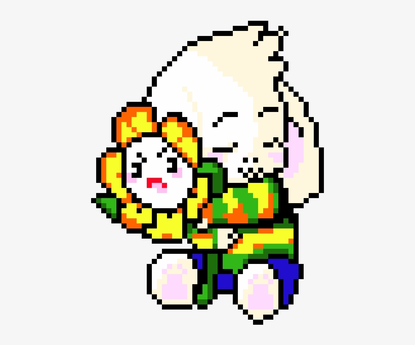 Asriel And Flowey - Asriel And Flowey Pixel Art, transparent png