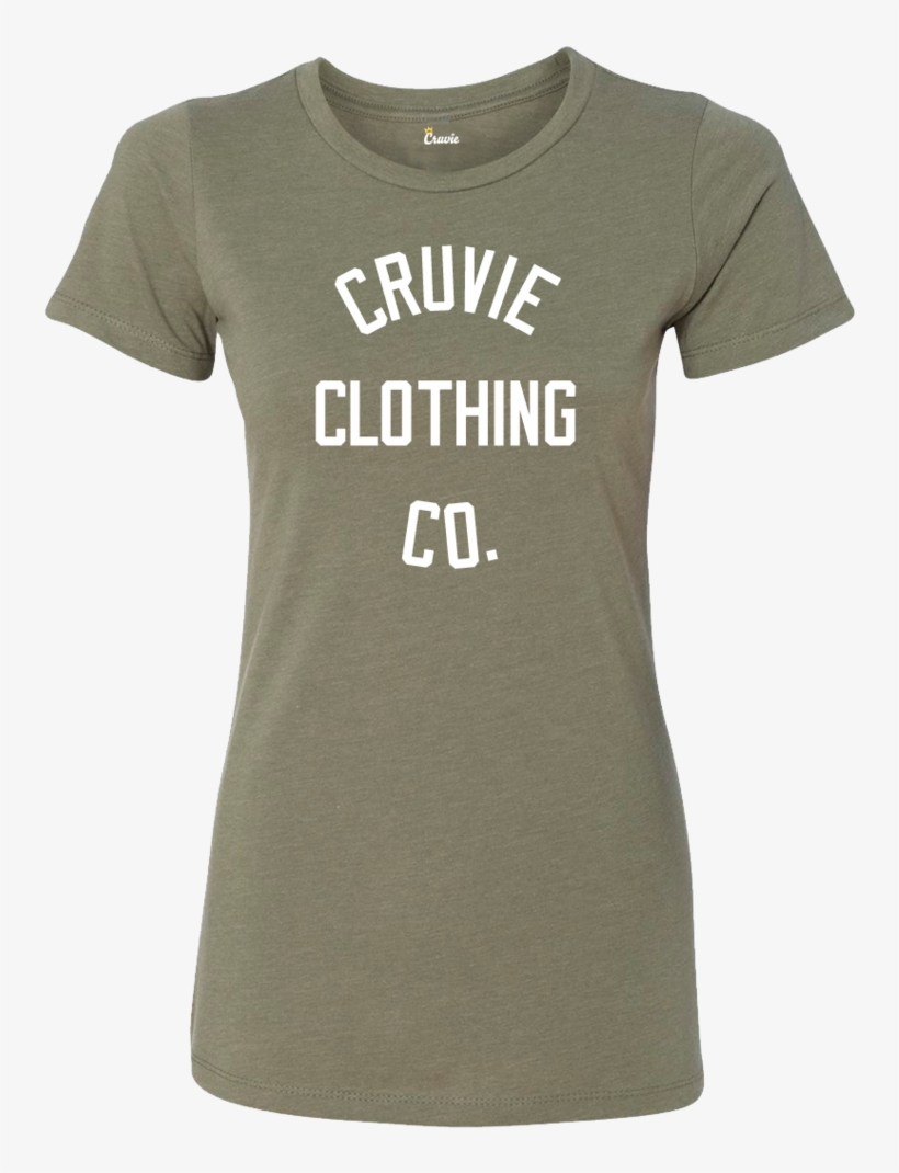 Cruvie Womens Tshirt Militarygreen Wht Ccc, transparent png