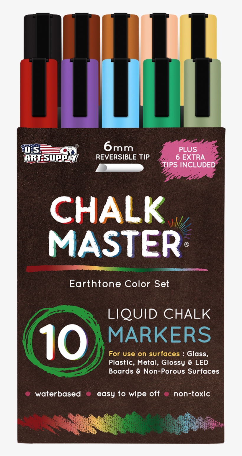 10 Earth Tone Liquid Chalk Marker Set - Liquid Chalk Markers, transparent png
