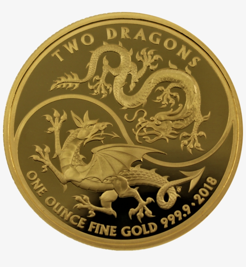 1 Ounce Gold Coin Two Dragons 2018, transparent png