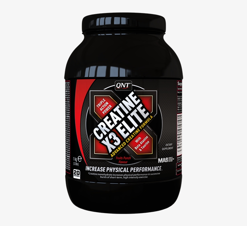 Qnt Direct Creatine X3 Elite Fruit Punch 1 Kg - Bodybuilding Supplement, transparent png