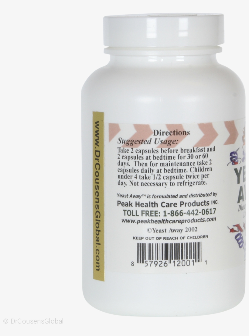 Yeast Away, 120 Capsules - Salmon, transparent png